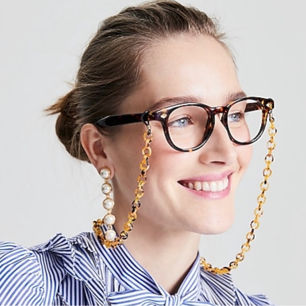 🌼3x10🌼 J. Crew Round blue light glasses with glasses bag - Tortoise